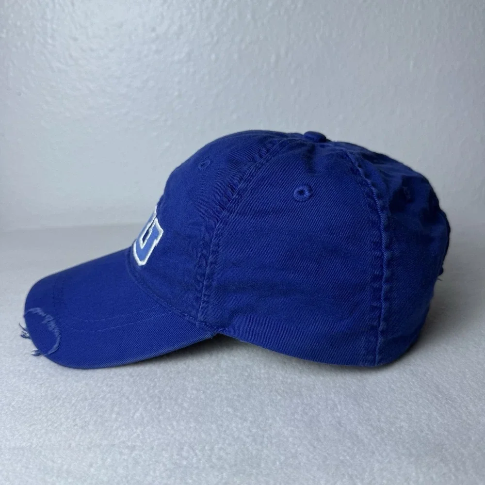 Disney Parks Monsters Inc University MU Distressed Blue Baseball Hat Cap Adult